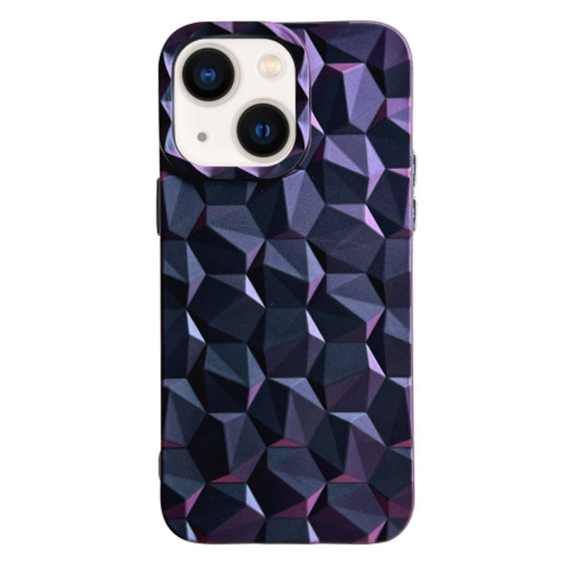 Anti-drop Back Cover for iPhone 14 Electroplating Honeycomb Prism Pattern TPU Cell Phone Case Anti-drop Back Cover for iPhone 14 Electroplating Honeycomb Prism Pattern TPU Cell Phone Case
